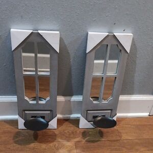 White and Gray Wall Decor Mirror Set